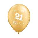 Number 21 Balloons - Gold